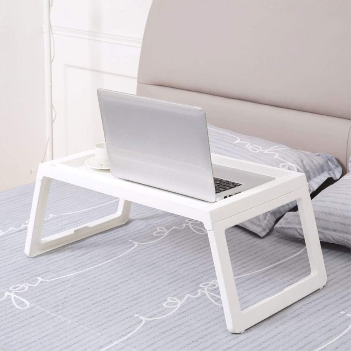 Folding PP Bed Tray with U-Legs and Device Slot