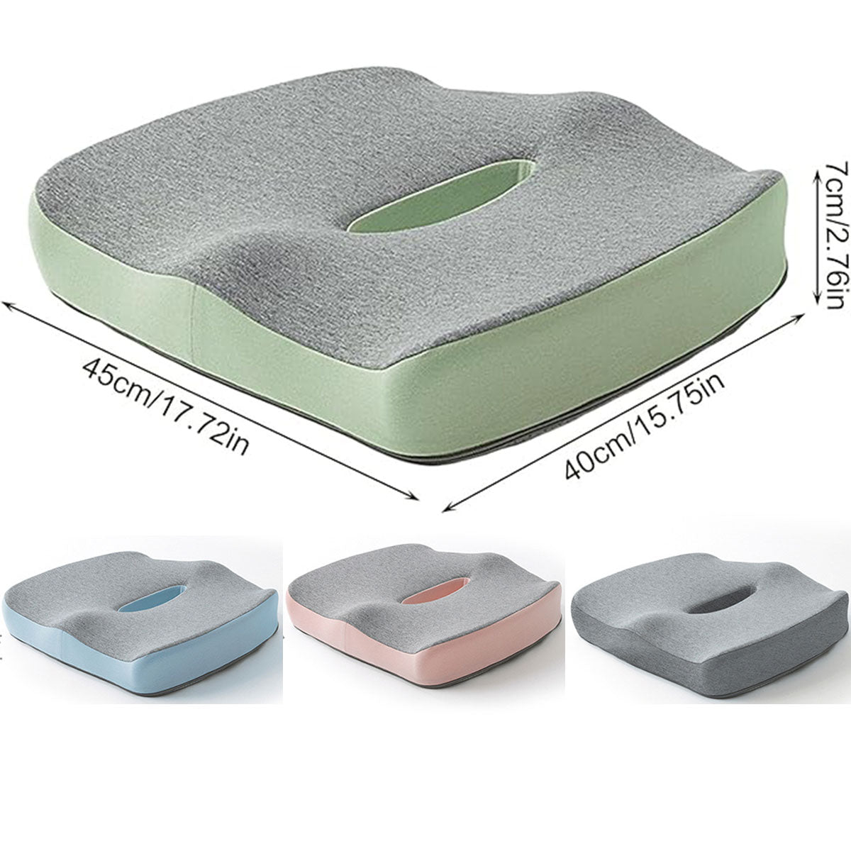 Coccyx Memory Foam Chair Pad with Cover