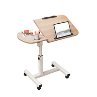 Rolling Sit-Stand Side Table with Cup Holder