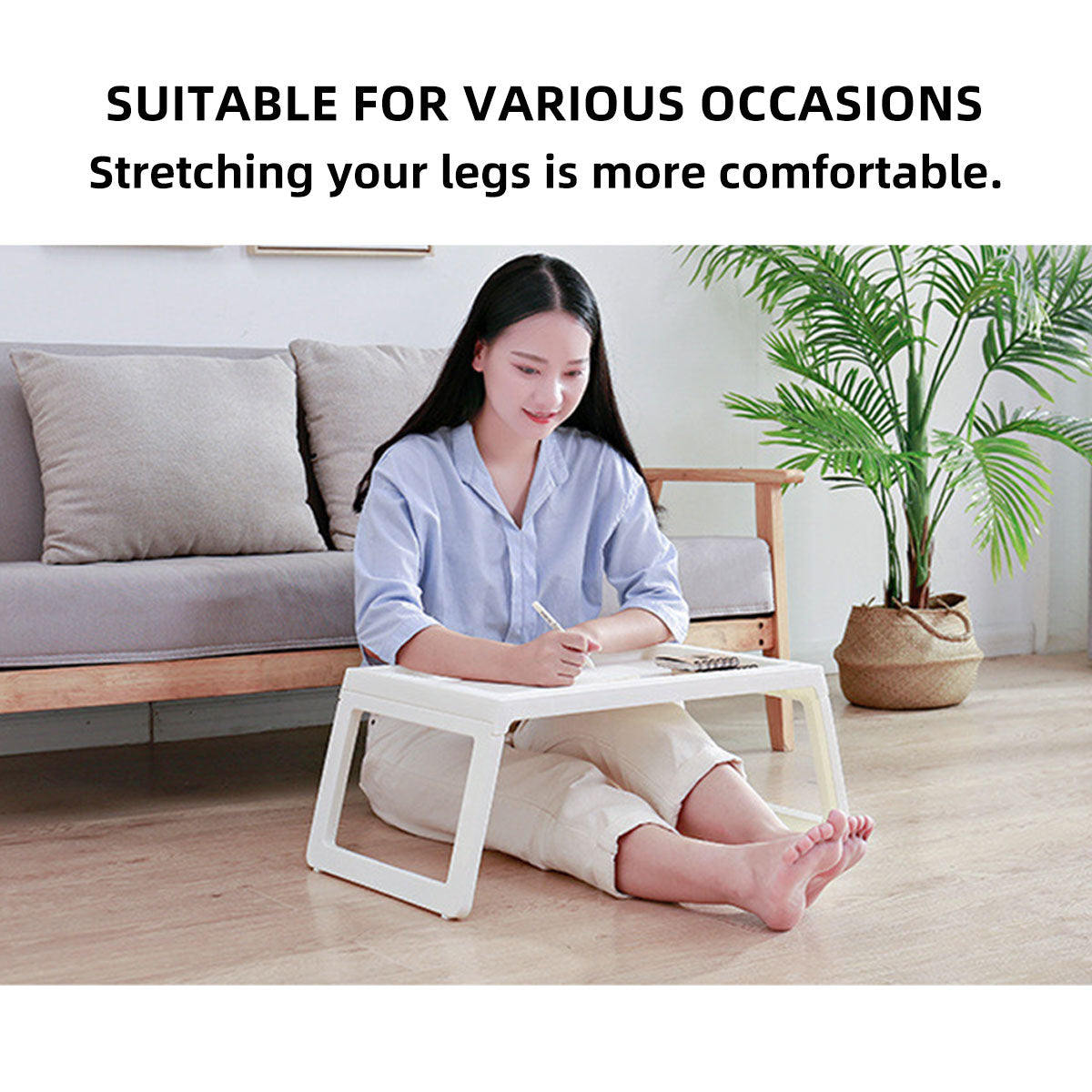 Folding PP Bed Tray with U-Legs and Device Slot