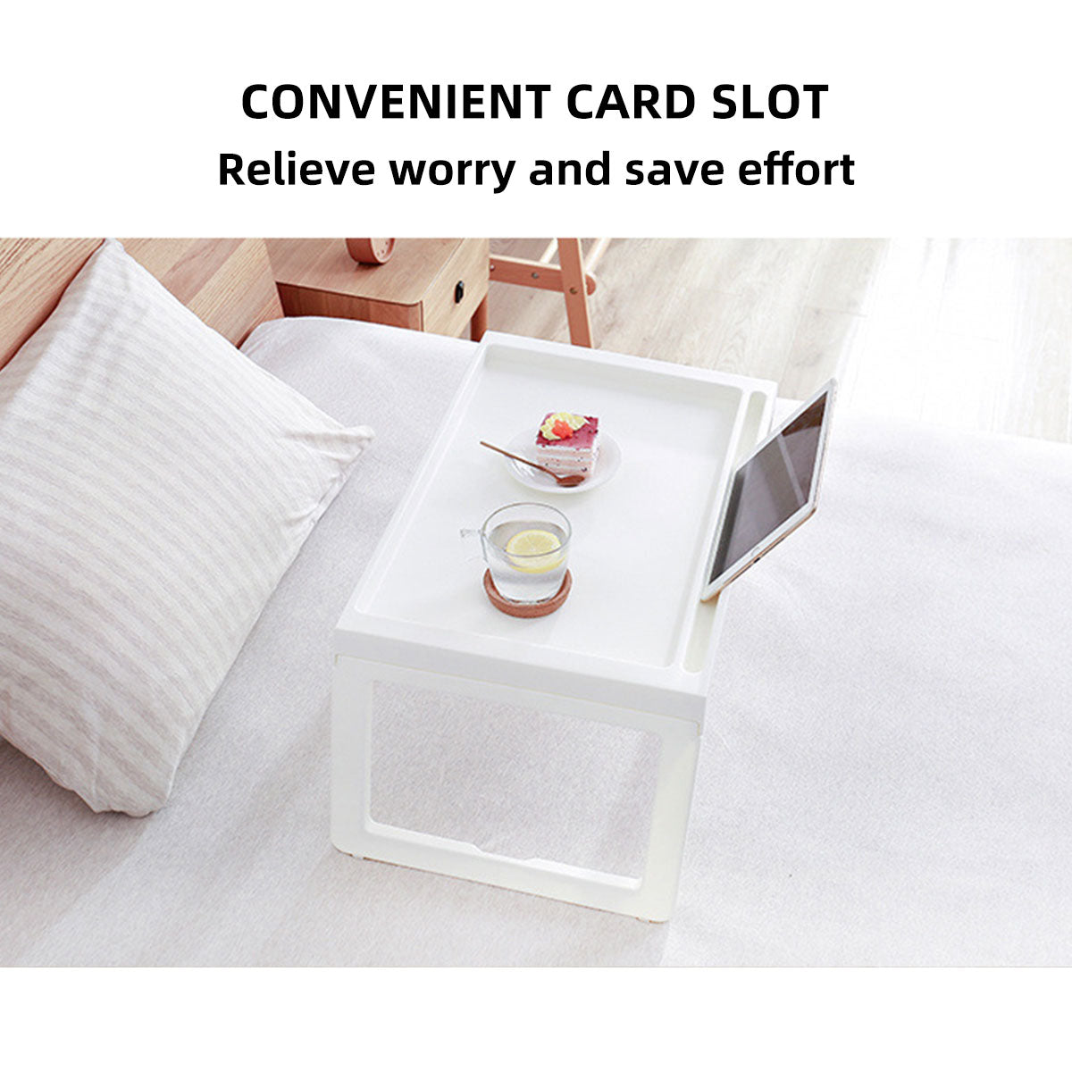 Folding PP Bed Tray with U-Legs and Device Slot