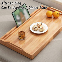 Bamboo Bed Tray Table with Legs and Card Slot