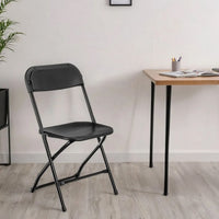 Folding Chair with Plastic Seat and Metal Frame