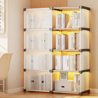 5-Tier Double Row Bookcase with 180 Doors