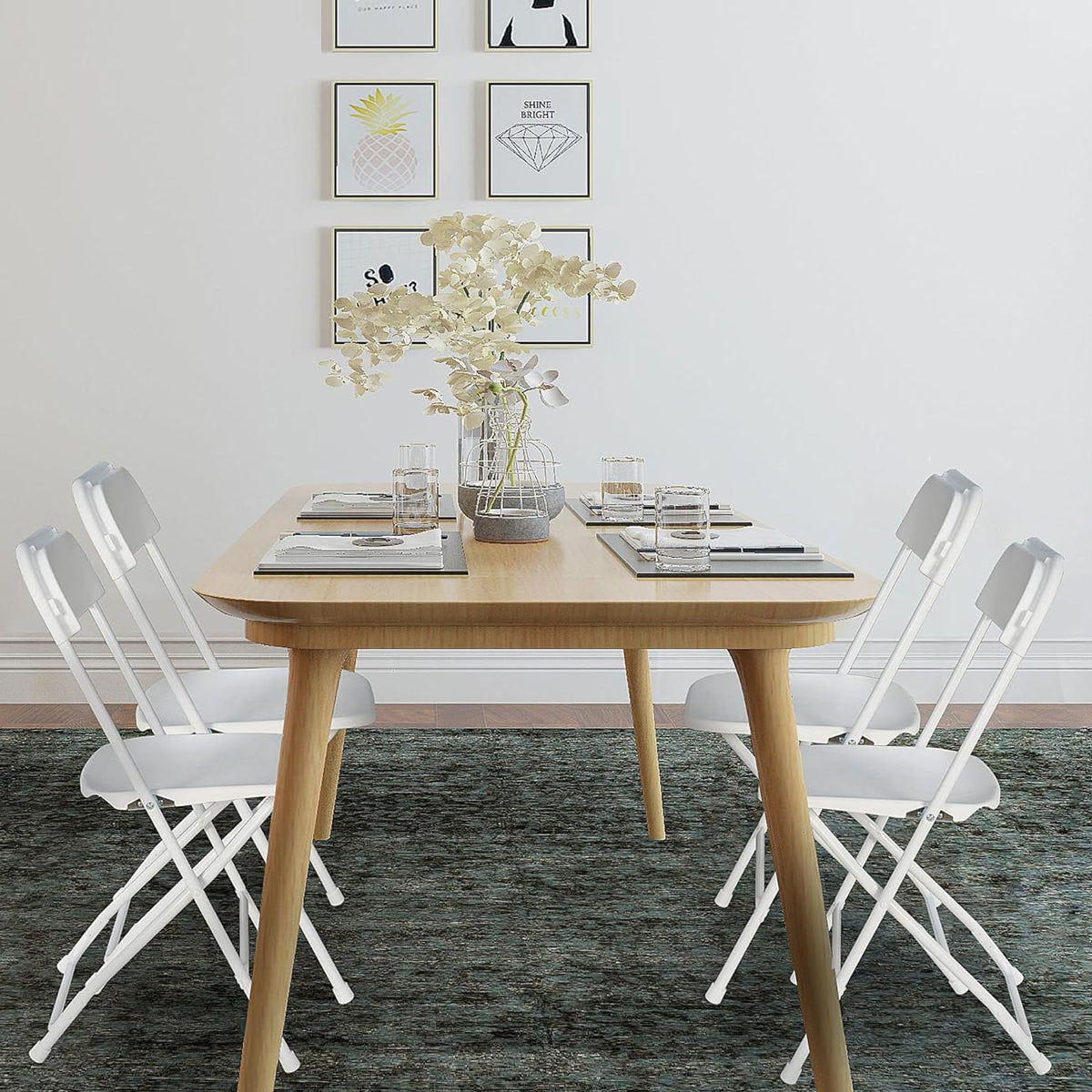 Folding Chair with Plastic Seat and Metal Frame