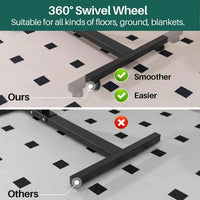 Rolling Bedside Tray Table with 90-Degree Top