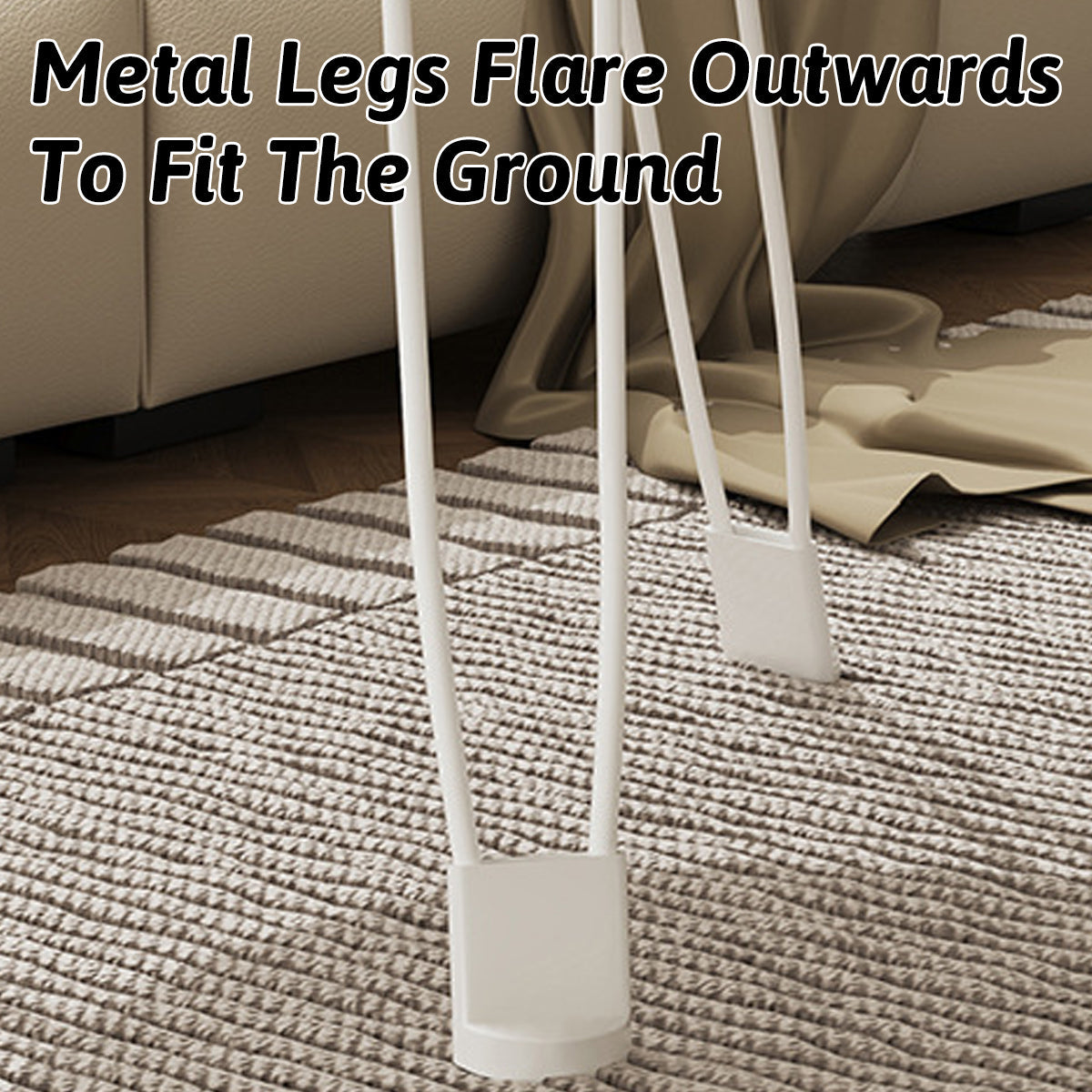 Cream Folding Round Table with Sturdy Steel Legs