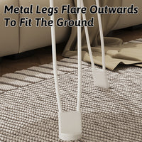 Cream Folding Round Table with Sturdy Steel Legs