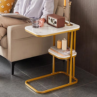 Two-Tier End Table with Marble Look Board