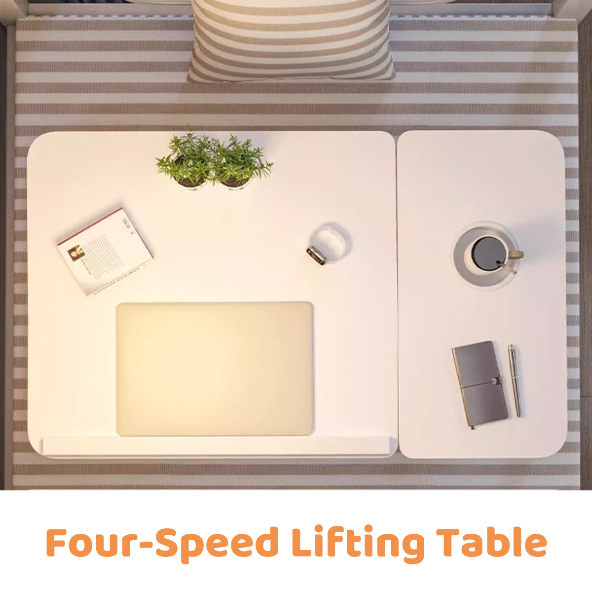 Folding Bedside Tray 21.6x12.6 Inch Tilt Top