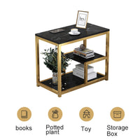 Marble Pattern Nesting Tables with Gold Frame