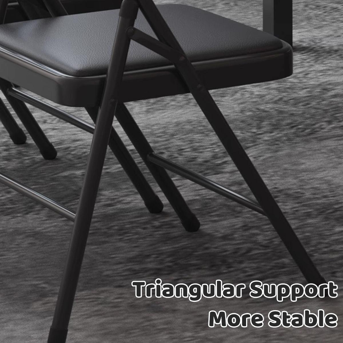 Set of 2 PU Leather Folding Spine Chairs