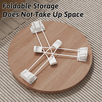 Cream Folding Round Table with Sturdy Steel Legs