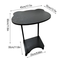 Black Curved Side Table with Two Tiers and Handles
