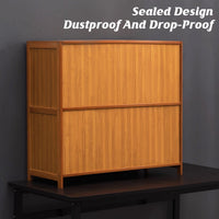 Lattice Front Storage Cabinet with Flip Doors