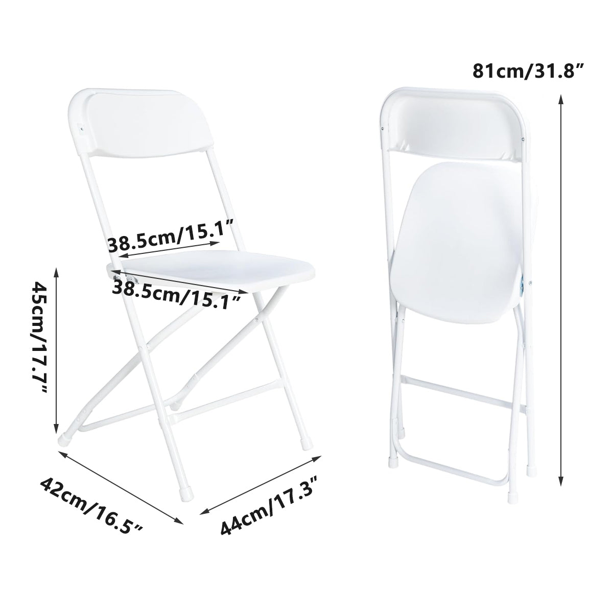 Folding Chair with Plastic Seat and Metal Frame