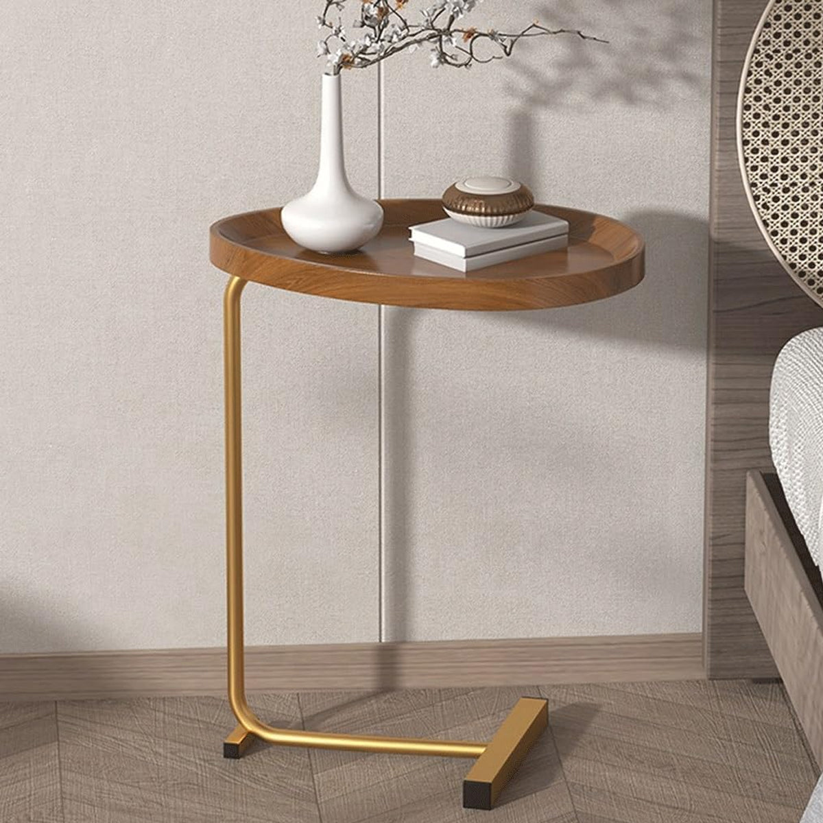 Compact MDF Side Table on Iron Legs