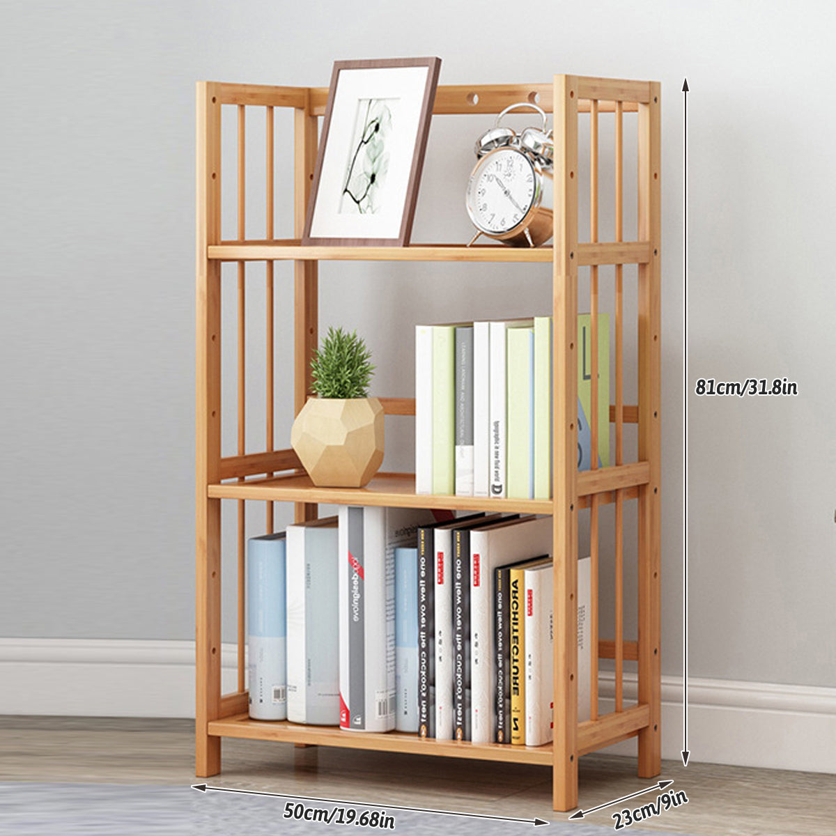 Bamboo 3-Tier Display Shelf for Living Rooms