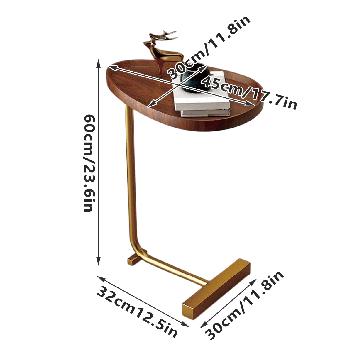 Compact MDF Side Table on Iron Legs
