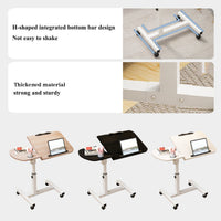 Rolling Sit-Stand Side Table with Cup Holder