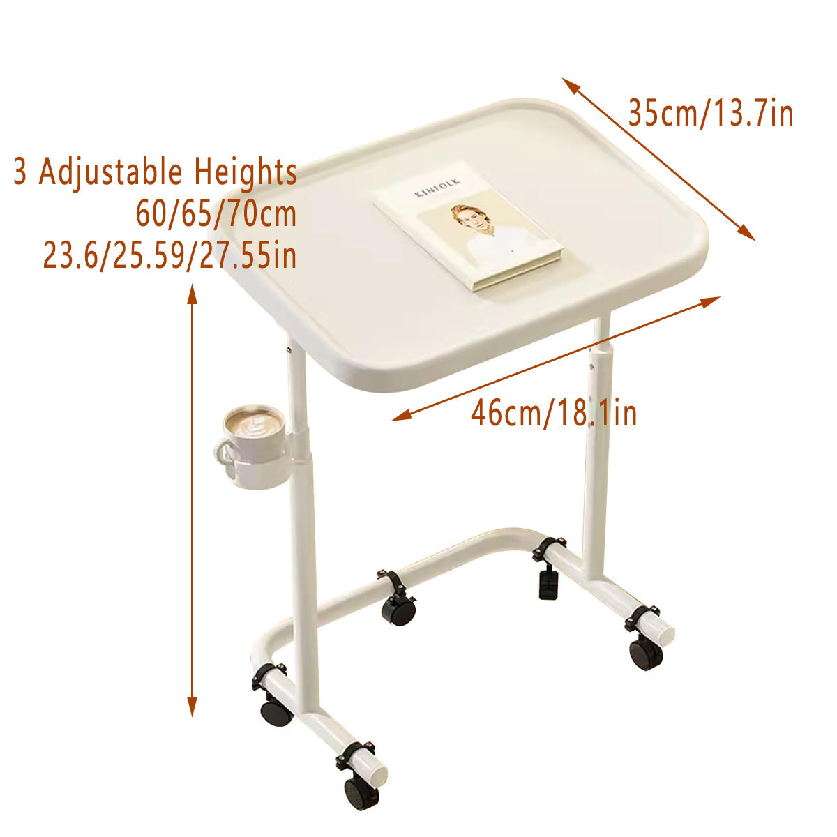 Rolling Laptop Cart with Three Heights Tilt