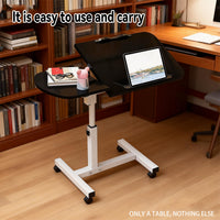 Rolling Sit-Stand Side Table with Cup Holder