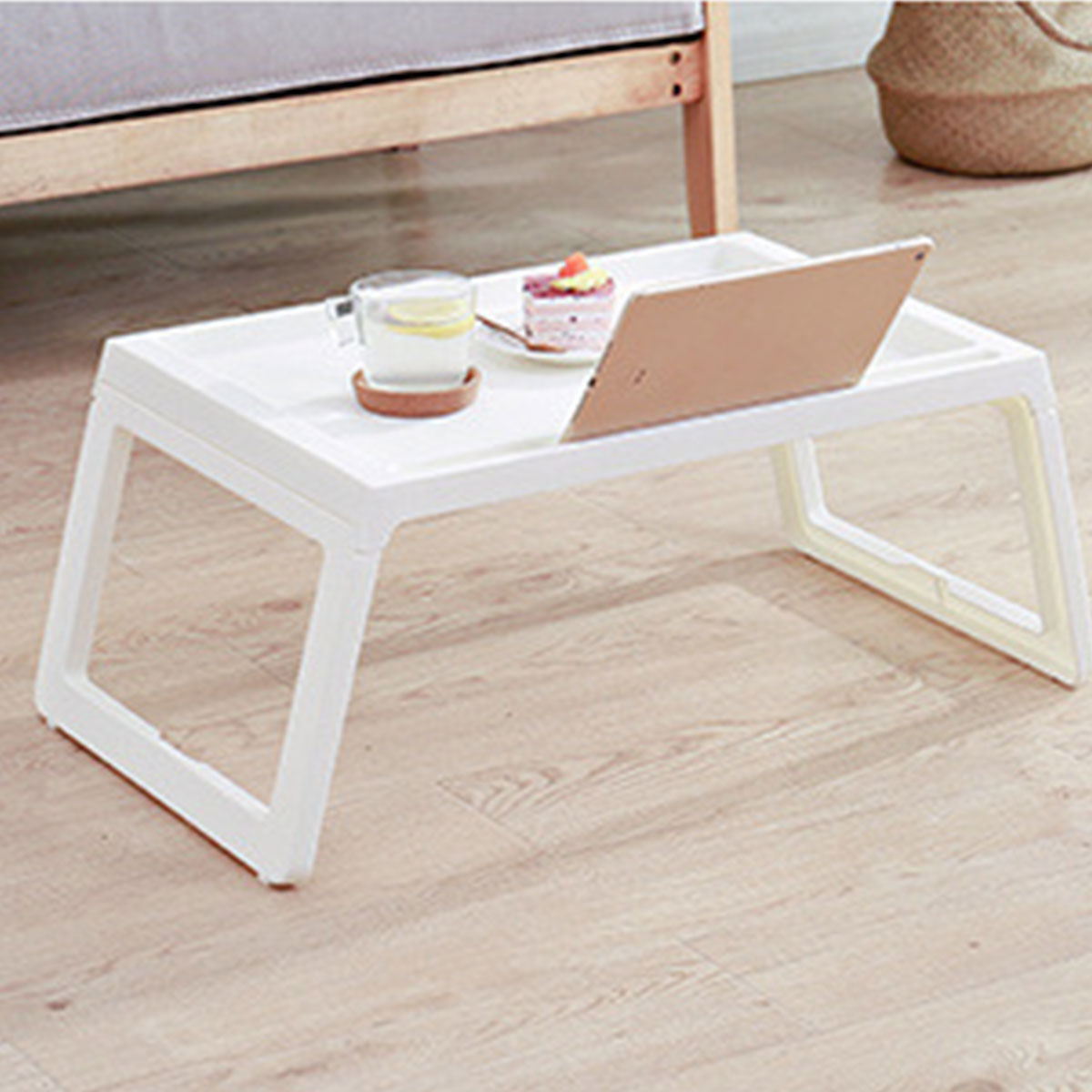 Folding PP Bed Tray with U-Legs and Device Slot