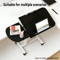 Rolling Sit-Stand Side Table with Cup Holder