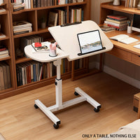 Rolling Sit-Stand Side Table with Cup Holder