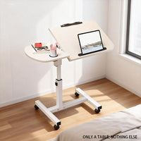 Rolling Sit-Stand Side Table with Cup Holder