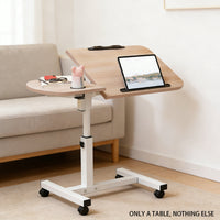 Rolling Sit-Stand Side Table with Cup Holder