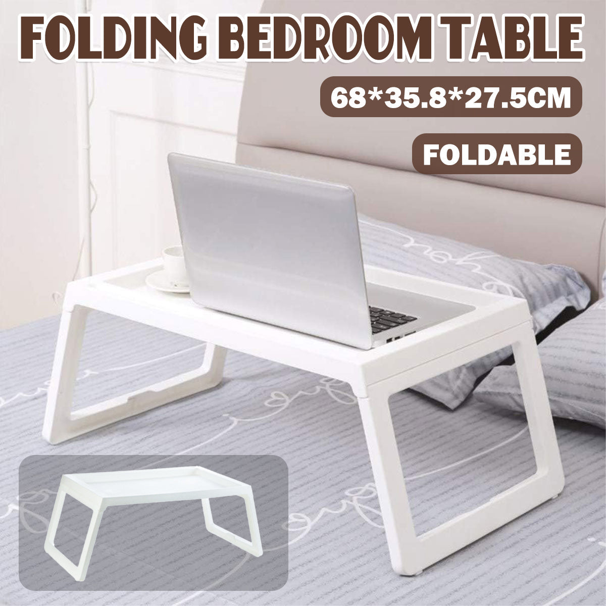 Folding PP Bed Tray with U-Legs and Device Slot