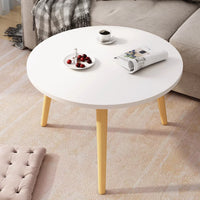Round Sofa End Table 50x30cm with Wood Legs