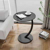 C-Shape Sofa Side Table with Steel Frame