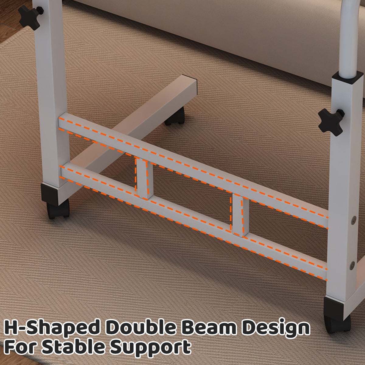 Rolling Laptop Cart 60-90cm with Tilt Surface