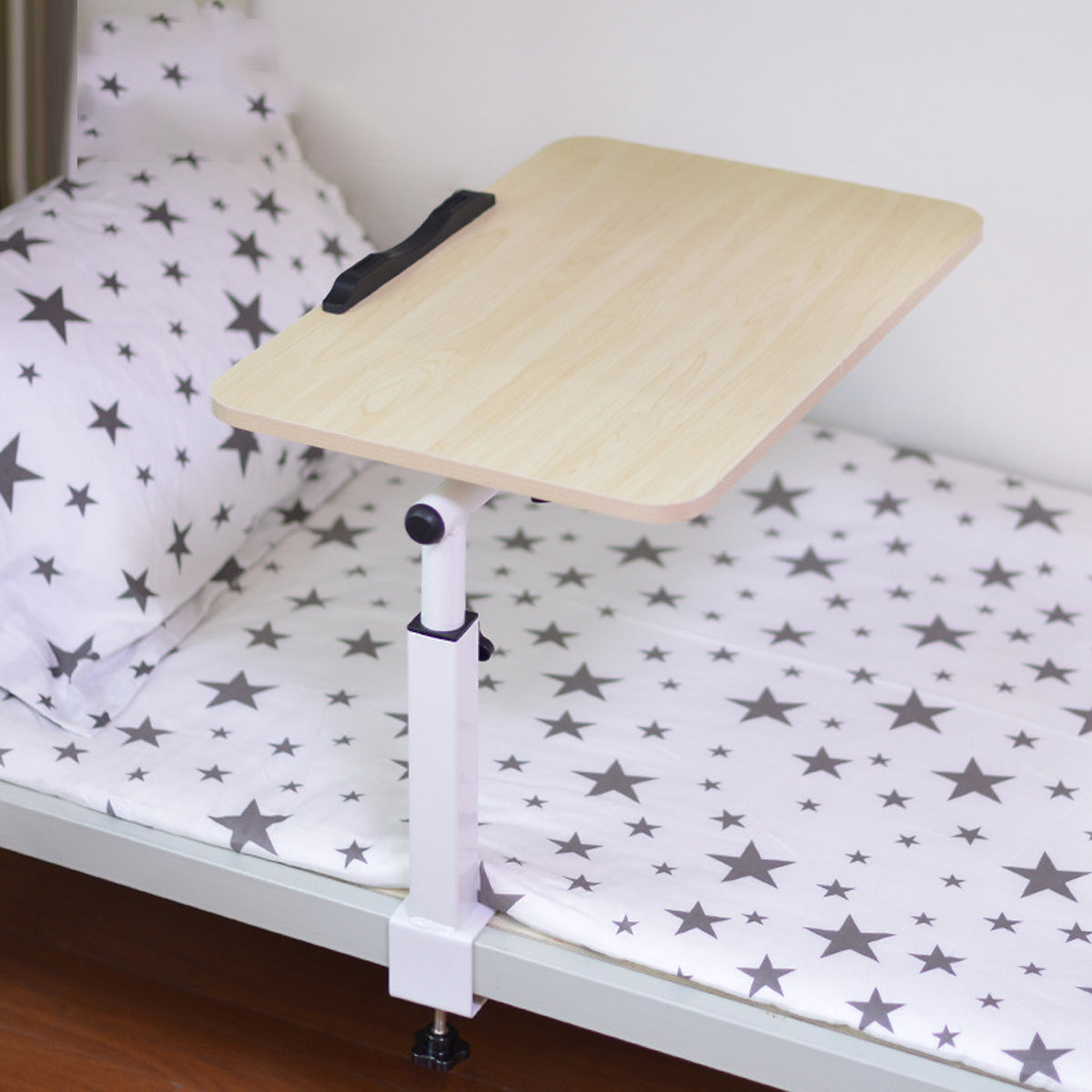 Folding Bedside Study Desk 35-55cm with Cable Duct