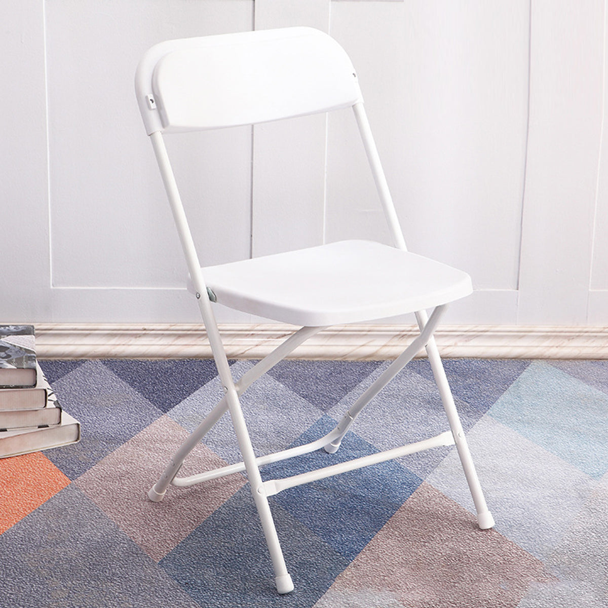 Folding Chair with Plastic Seat and Metal Frame