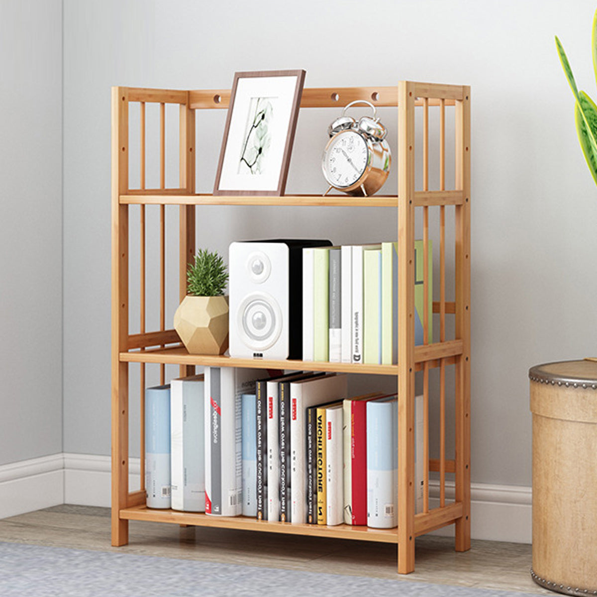 Bamboo 3-Tier Display Shelf for Living Rooms