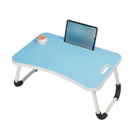 Folding Bed Tray in Blue with Device Slot