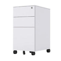 Under-Desk Rolling 3-Drawer Cabinet with Top Lock