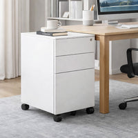 Under-Desk Rolling 3-Drawer Cabinet with Top Lock