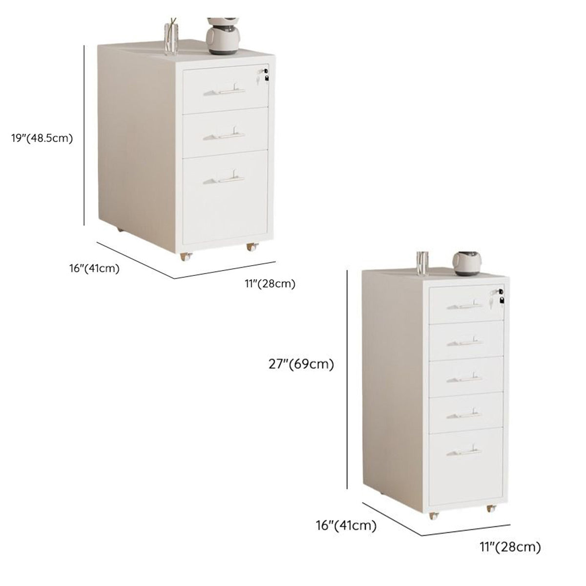 Rolling Steel Drawer Cabinet with Keyed Lock
