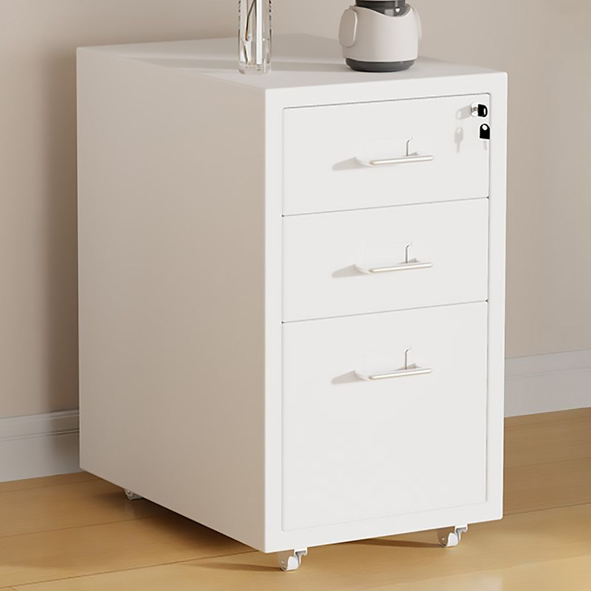 Rolling Steel Drawer Cabinet with Keyed Lock