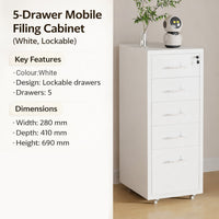 Rolling Steel Drawer Cabinet with Keyed Lock