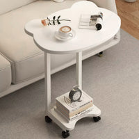 Embedded Sofa Side Table with Rolling Wheels