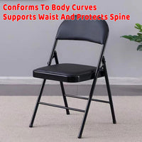 Set of 2 PU Leather Folding Spine Chairs