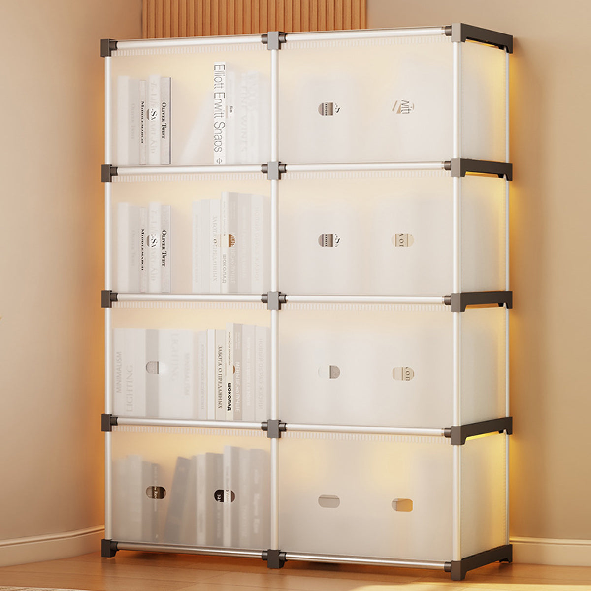 5-Tier Double Row Bookcase with 180 Doors