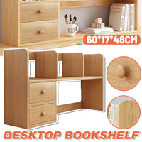 Desk Bookshelf with Built-In Drawers