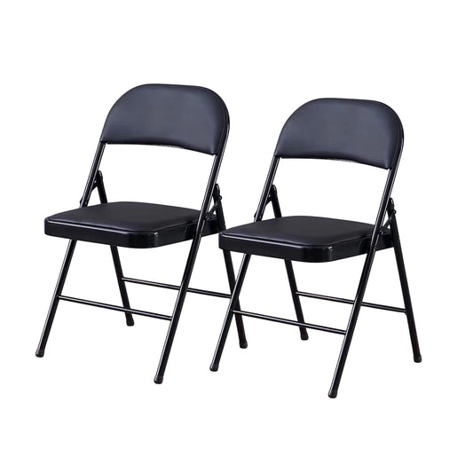 Set of 2 PU Leather Folding Spine Chairs
