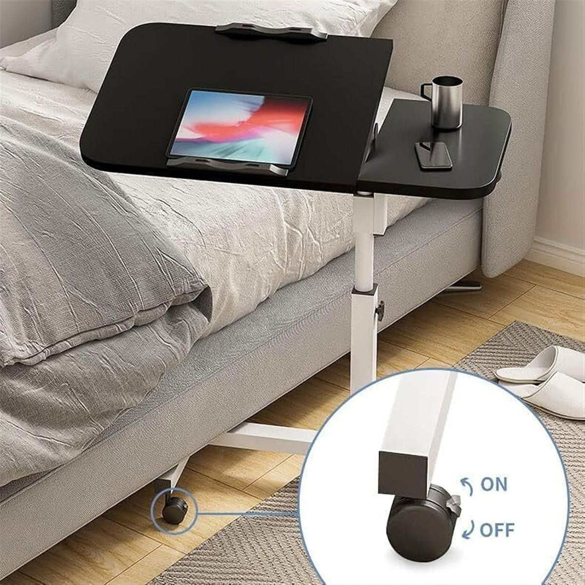 Folding Laptop Stand with Tilt Top and Bar